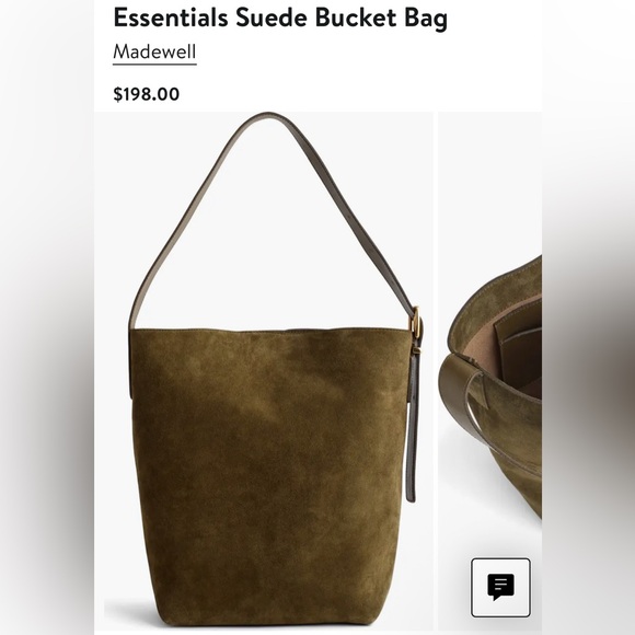 Madewell Handbags - Essential Suede Bucket Bag